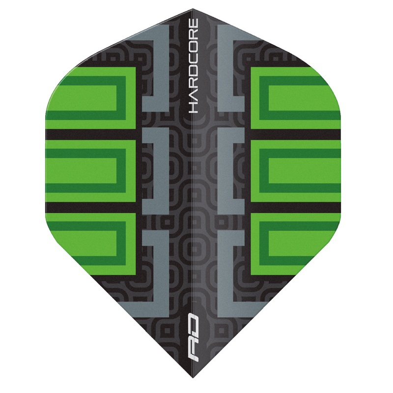 Hardcore Radical Black & Green Blocks Standard Dart Flights by Red Dragon