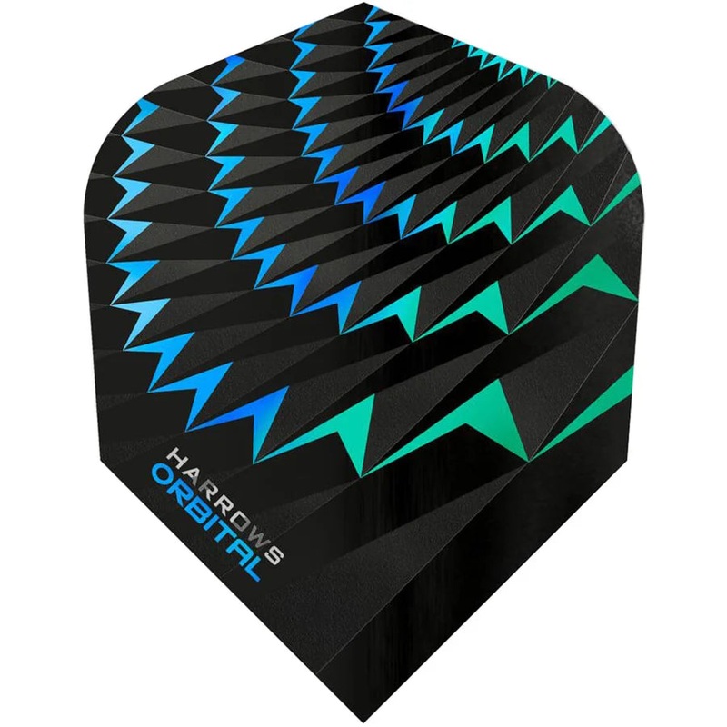 Harrows Orbital Green Blue Standard Dart Flights Standard 100 Micron Extra Strong