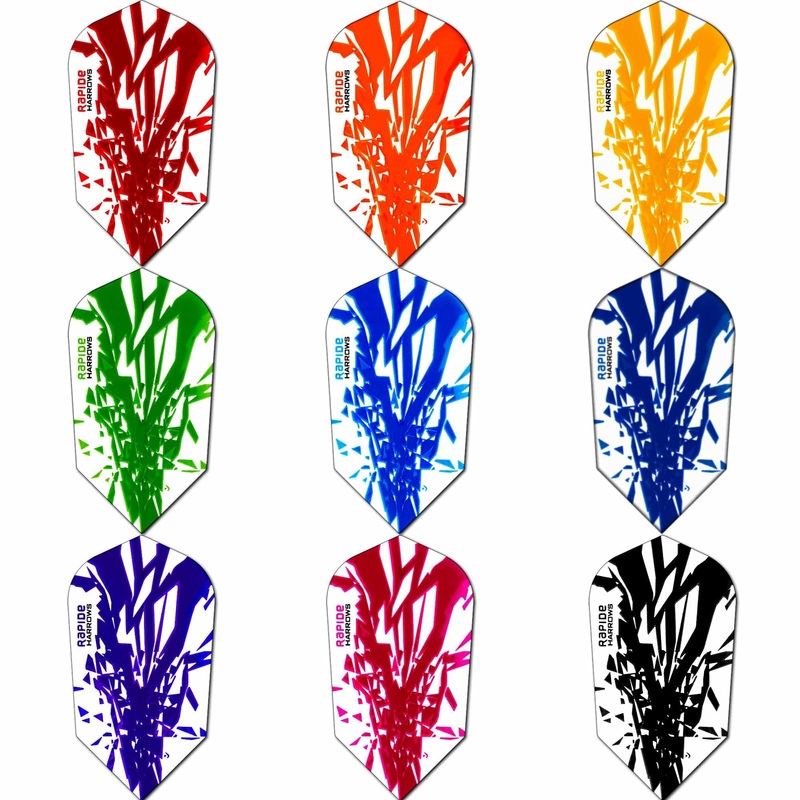 *Harrows Rapide Dart Flights – Slim Shape – 100 Micron Aqua Blue