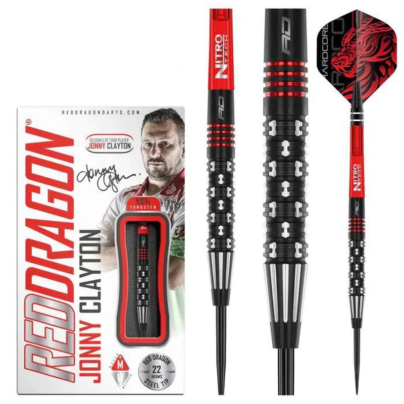 Red Dragon Jonny Clayton Premier League SE 90% Tungsten Steel Tip Darts 22 GRAM
