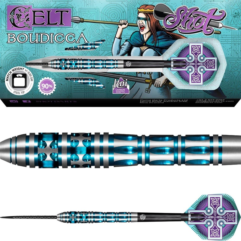 Shot – Celt Boudicca Darts – Steel Tip – 90% Tungsten – 23g 24g 25g 26g 23 grams