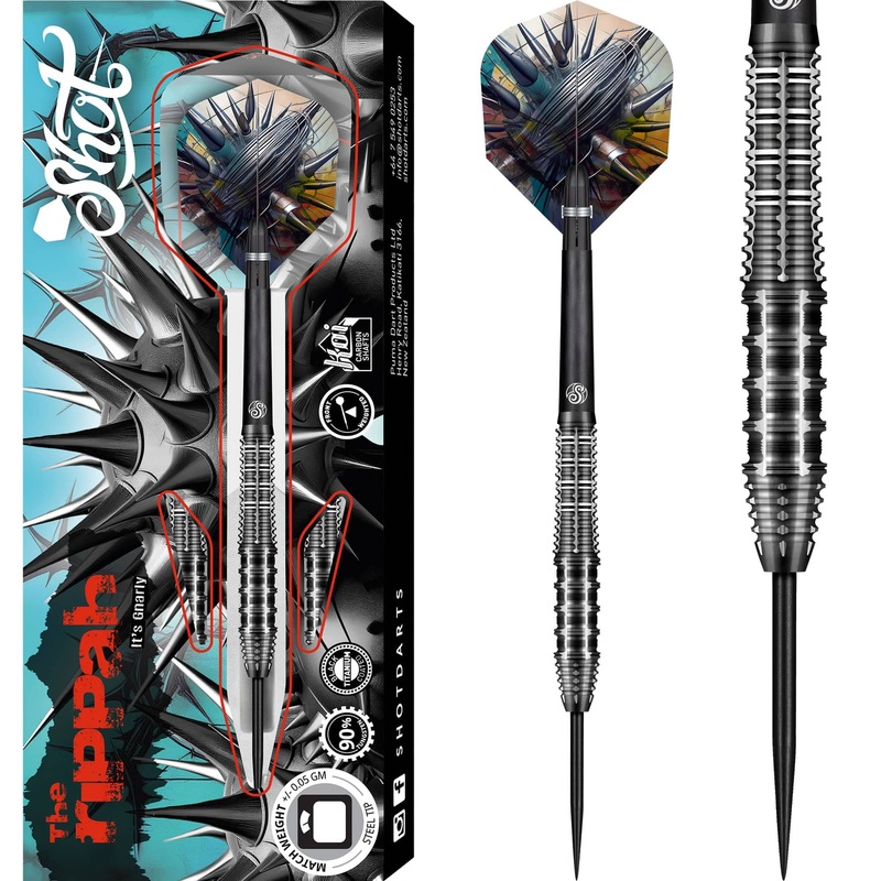 Shot Gnarly Darts – Steel Tip – 90% Tungsten – Rippah 22g