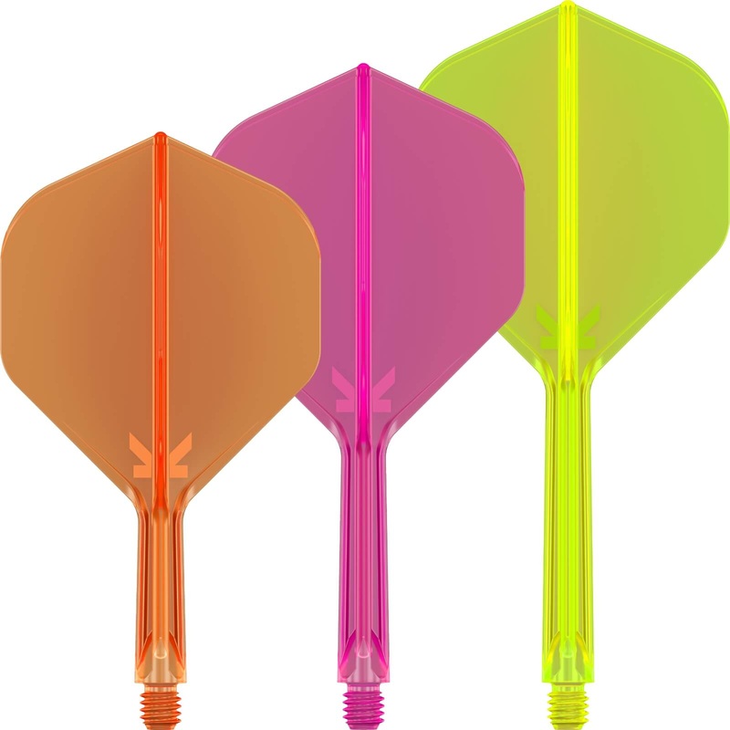 Target – K-Flex Neon – Big Wing Dart Flights – Integrated Flight & Shaft System Short (19mm) Orange