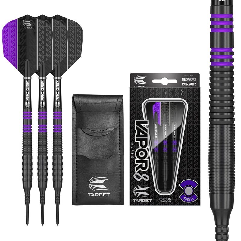 Vapor 8 Black with Purple Rings Soft Tip Darts by Target – Vapor8 18 Gram
