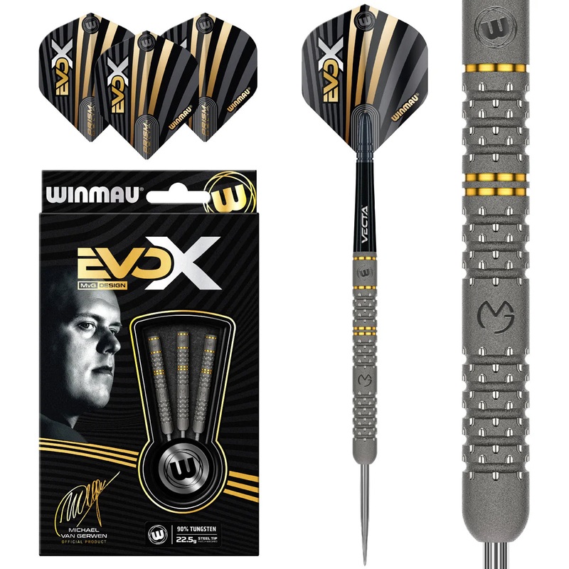Winmau Michael Van Gerwen MvG EvoX Steel Tip Darts 24g 90% Tungsten alloy
