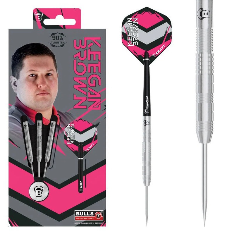 Bull’s DE Keegan Brown 90% Tungsten Steel Tip Darts 22 GRAM