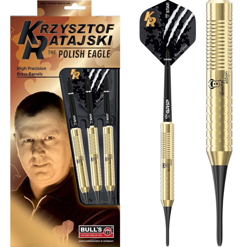 BULL’S Krzysztof Ratajski Darts – Soft Tip – The Polish Eagle – Brass – Gold 18g