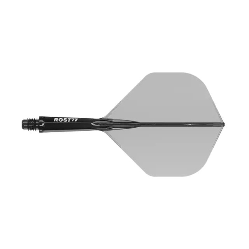 CUESOUL ROST 77 Integrated Dart Shaft & Flight – Big Standard Shape – Long – Transparent Black Transparent Black Long (33mm in length excluding thread) Big Standard