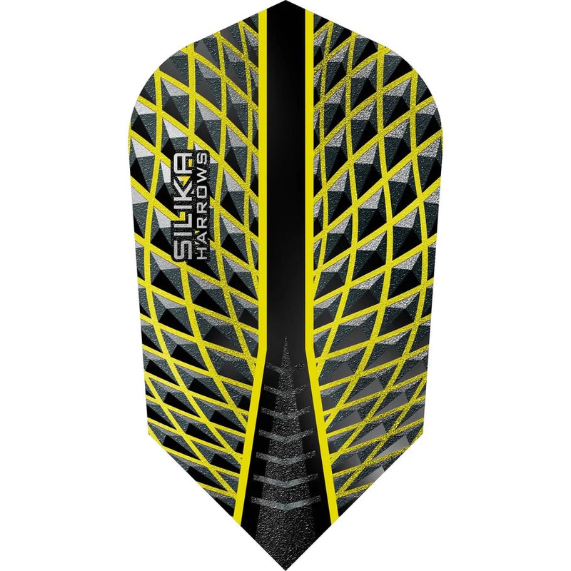 Harrows Silika – Patented Tough Crystalline Coated Yellow – Slim Dart Flights Slim 100 Micron Extra Strong