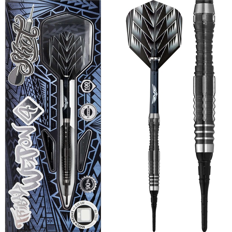 Shot Tribal Weapon 4 Darts – Soft Tip – Black Titanium 16g