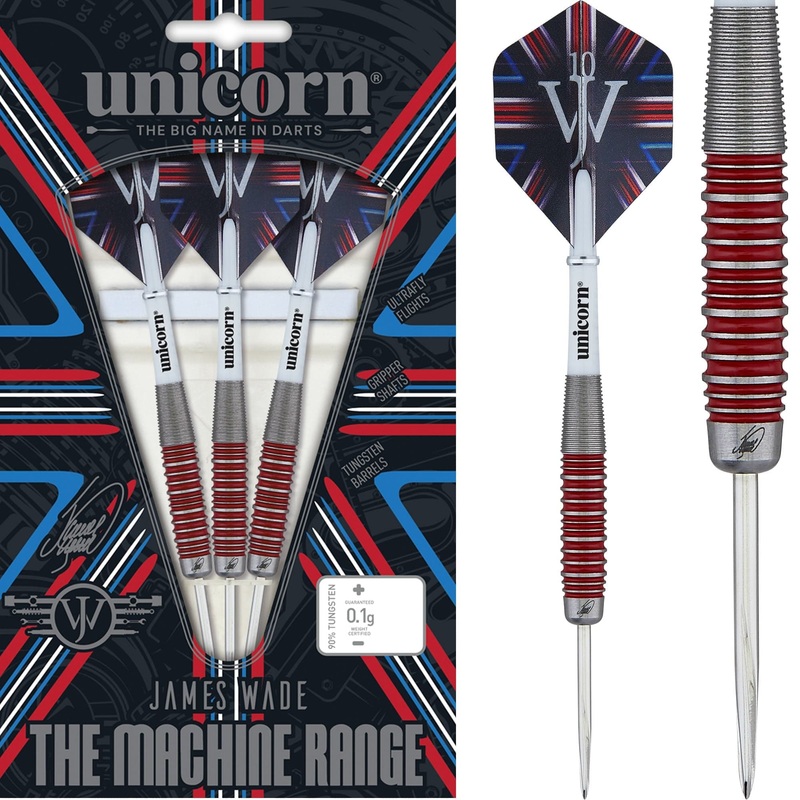 Unicorn James Wade Darts – Steel Tip – The Machine – Red Ringed 22g