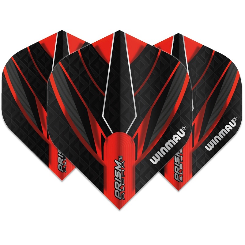 Winmau Prism Alpha Dart Flights 100 micron Standard Red / Black Red / Black