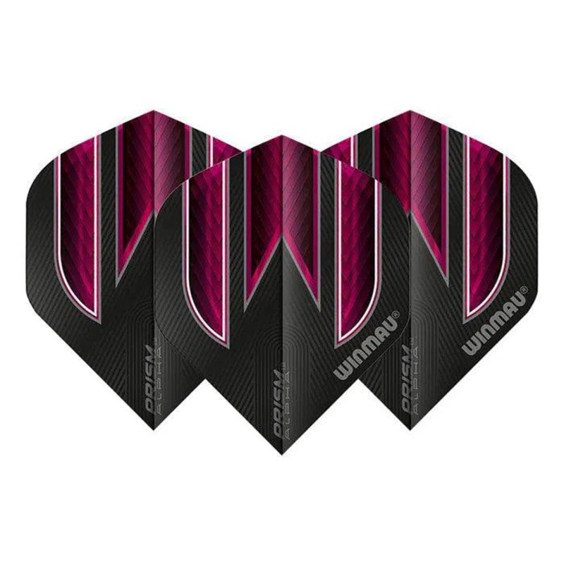 Winmau Prism Alpha Extra Thick Standard Black & Pink Flights