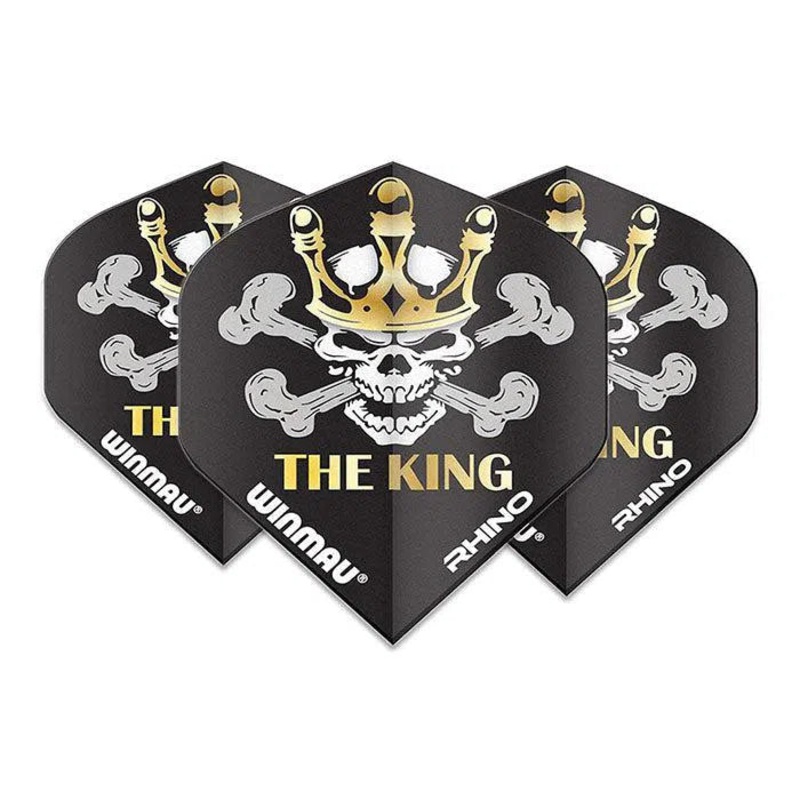 Winmau Rhino Extra Thick Mervyn King “The King” Black & Gold Design Flights