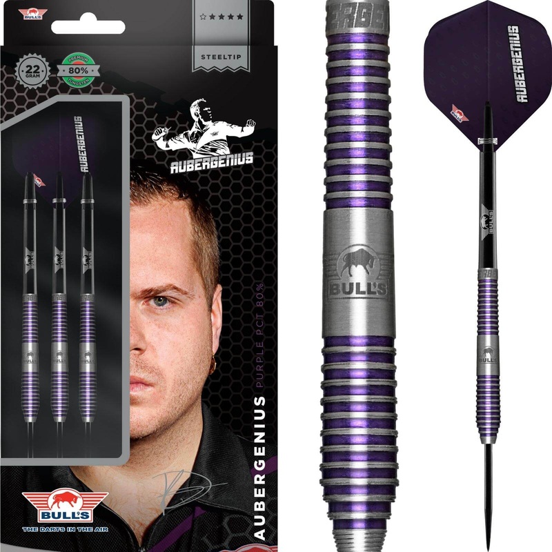 Bull’s NL – Dirk Van Duijvenbode Aubergenius PCT 80 Darts – Steel Tip – 80% Tungsten – 22g 23g 24g 22 grams