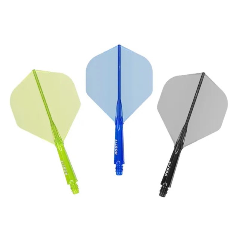 CUESOUL ROST 77 Integrated Dart Shaft & Flight – Big Standard Shape – Long – Transparent B/B/G Transpartent Black/Blue/Green Long (33mm in length excluding thread) Big Standard