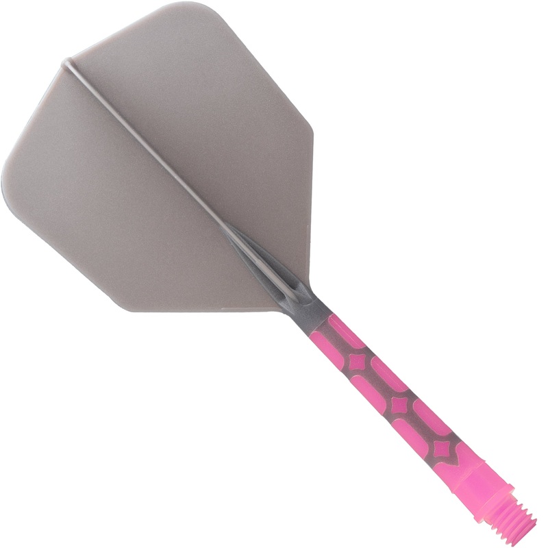*Cuesoul Rost T19 Integrated Dart Shaft and Flights – Big Wing – Pink with Grey Flight Long