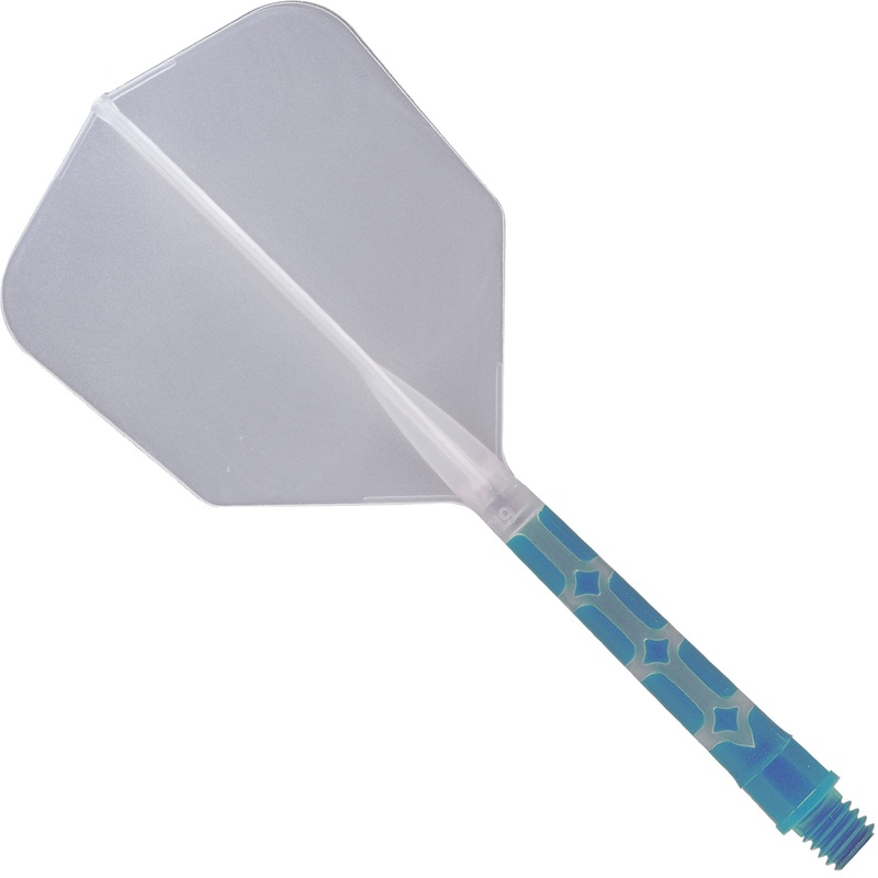 Cuesoul Rost T19 Integrated Dart Shaft and Flights – Big Wing – Sky Blue with Clear Flight Long