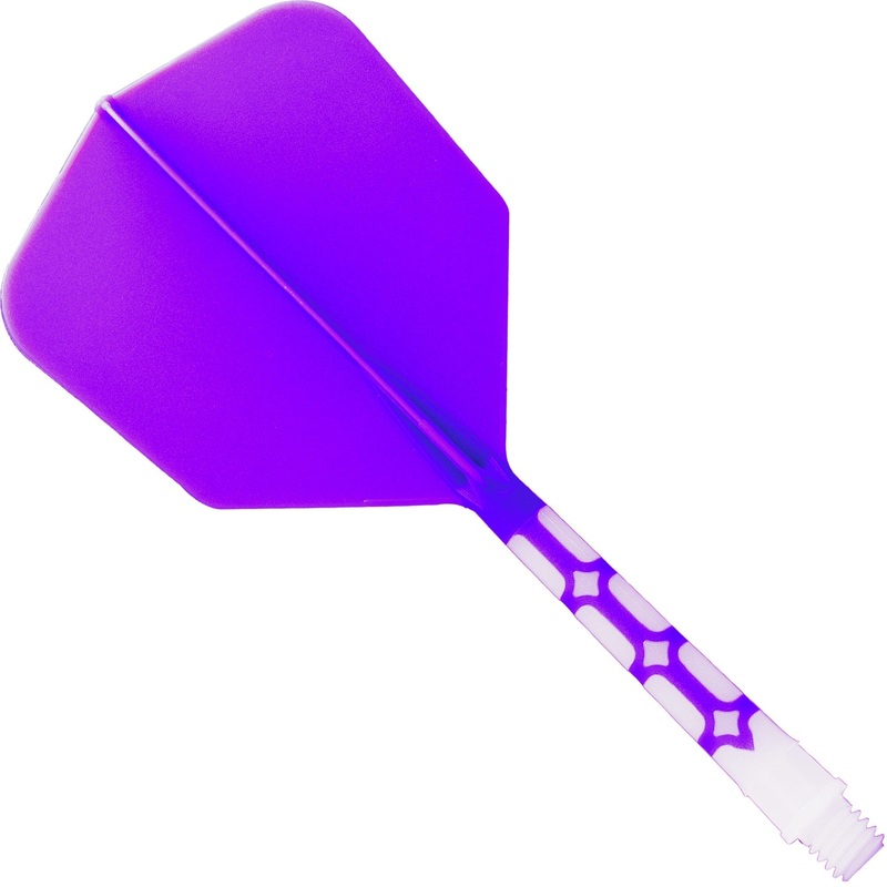 Cuesoul Rost T19 Integrated Dart Shaft and Flights – Big Wing – White with Purple Flight Long