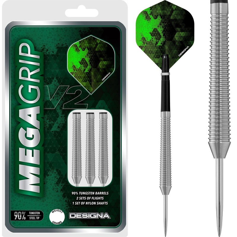 Designa Mega Grip V2 Darts – Steel Tip – M4 21g