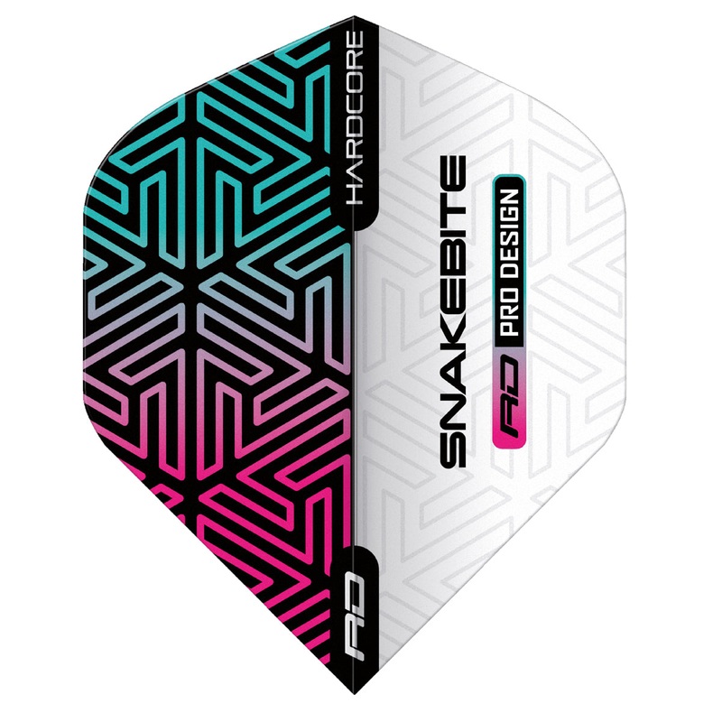 Hardcore Premium Snakebite White & Rainbow Standard Dart Flights by Red Dragon