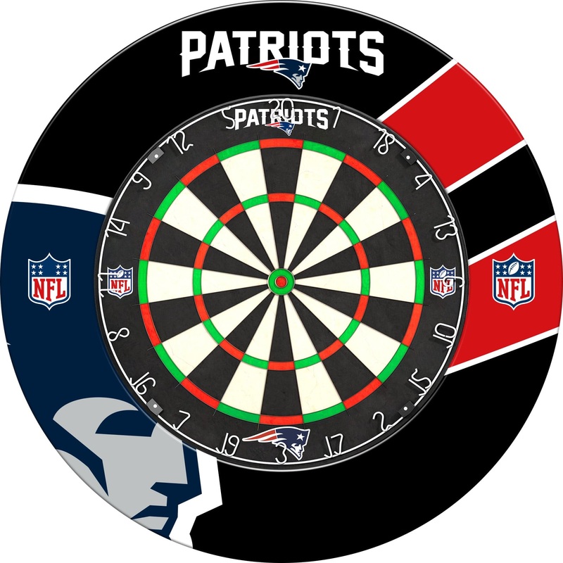 NFL – Printed Dartboard & Printed Surround – Official Licensed – New England Patriots