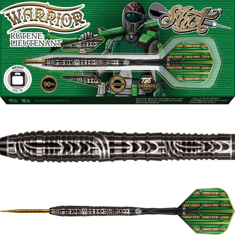 Shot – Warrior Rutene Darts – Steel Tip – 90% Tungsten – 22g 23g 24g 25g 26g 22 grams