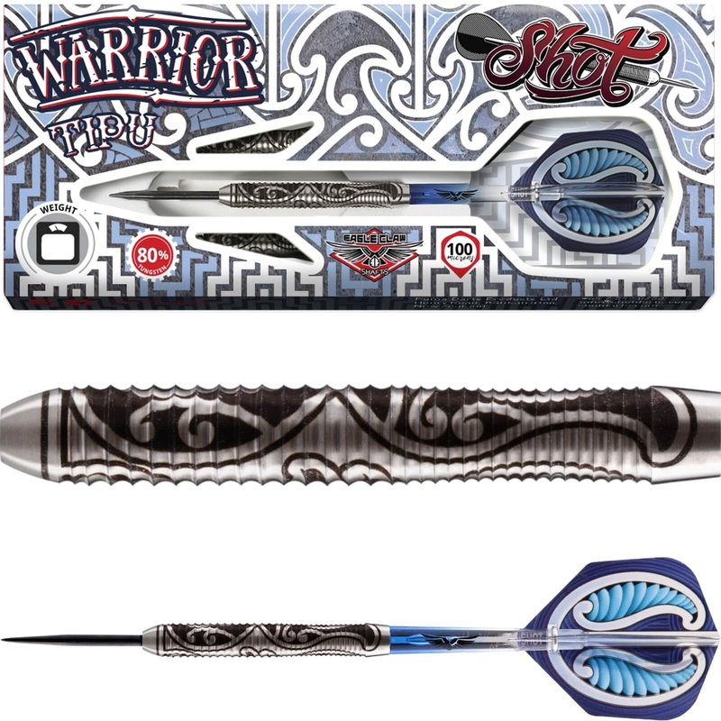 Shot – Warrior Tipu Darts – Steel Tip – 80% Tungsten – 21g 23g 25g 21 grams