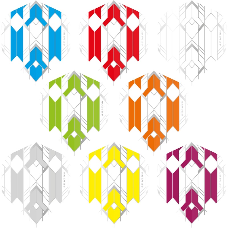 *Amazon Glaze Dart Flights – No2 – Std – White Purple