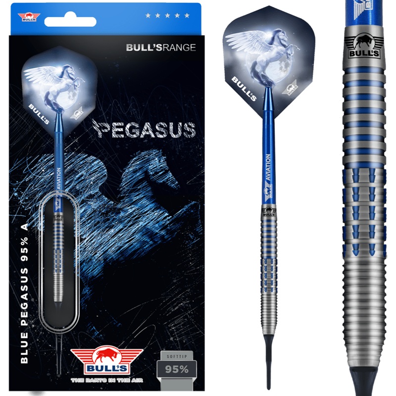 Bull’s NL Blue Pegasus A 95% Tungsten 18 gram Soft Tip Dart Set