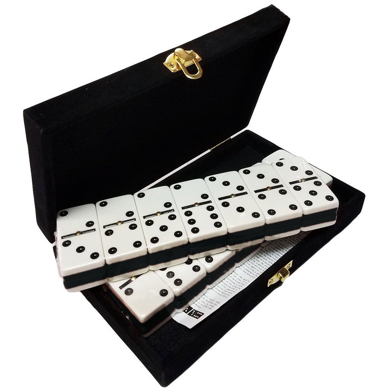 Double 6 Dominoes With Spinners – Black & White