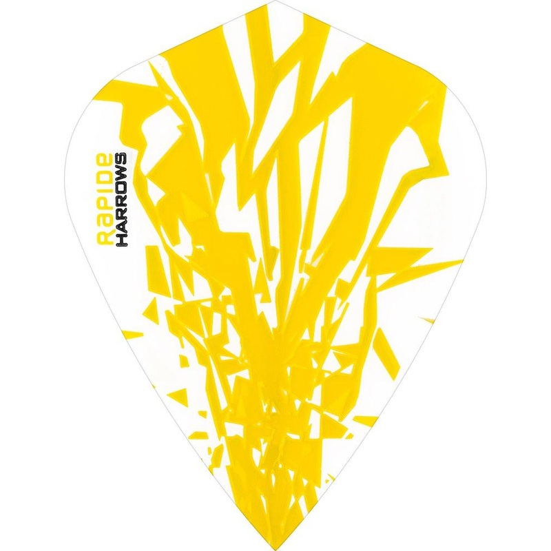 Harrows Rapide Kite Yellow on White Dart Flights Yellow