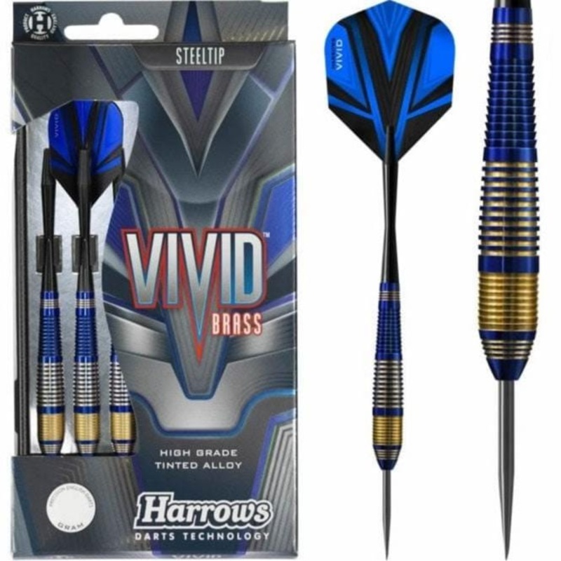 Harrows Vivid Darts – Steel Tip Brass – Blue 21g