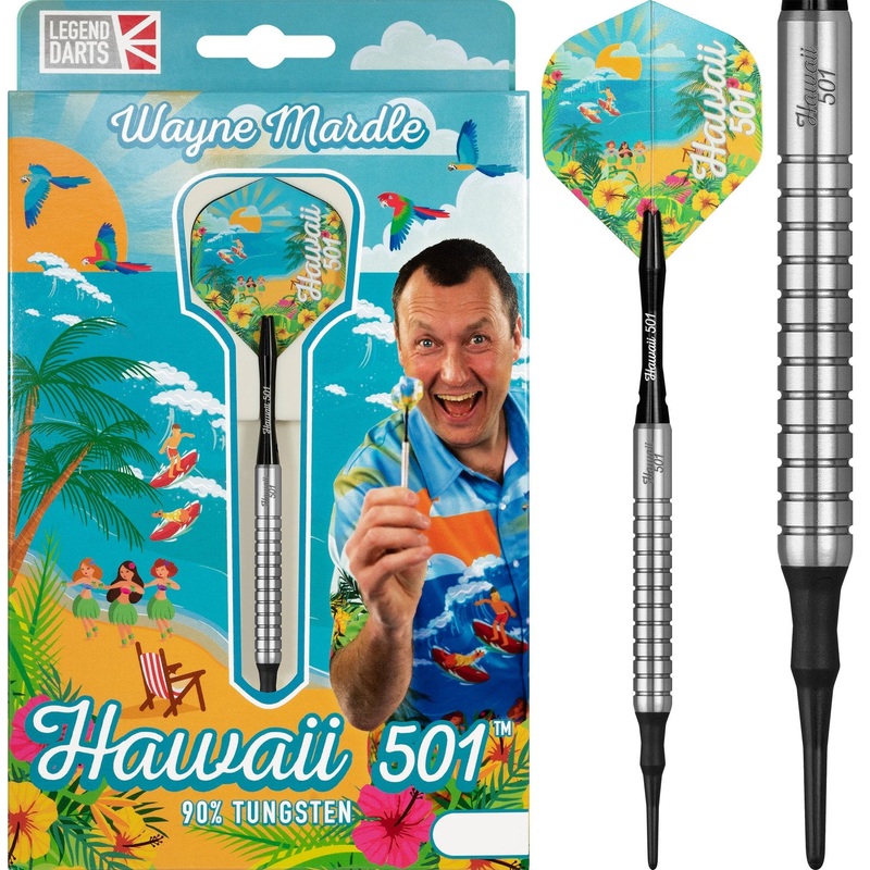 *Legend Wayne Mardle Darts – Soft Tip – Hawaii 501 – Natural 18g