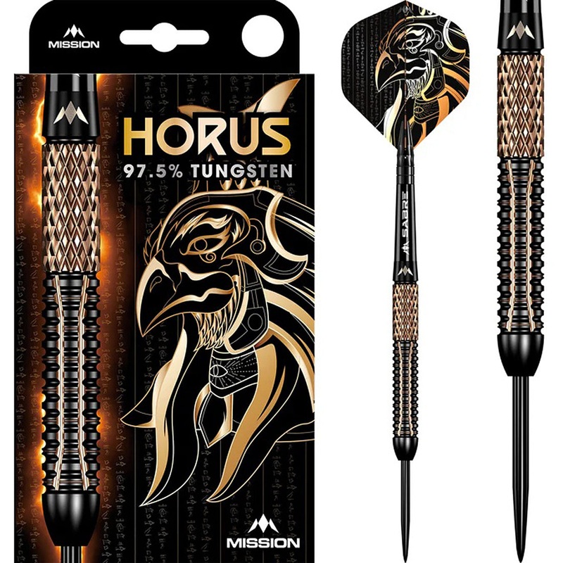 Mission Horus Darts – Steel Tip – 97.5% Tungsten – Black & Bronze Electro 21 grams