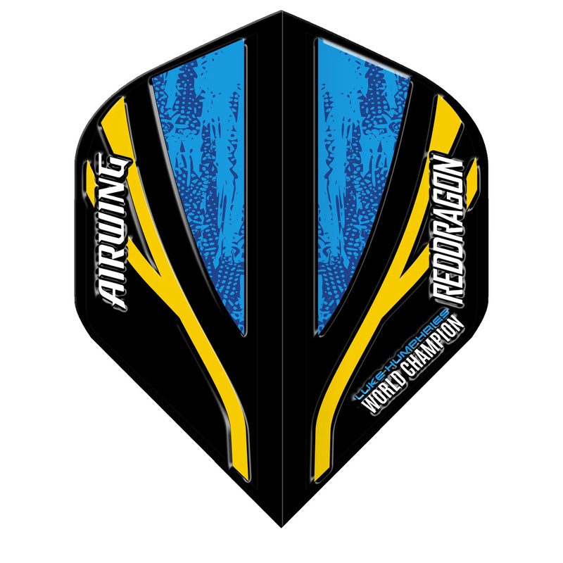 Red Dragon Airwing Molded Standard Flights – World Champion Luke Humphries – Black & Blue Standard 290 Micron High-grade flexible polymer