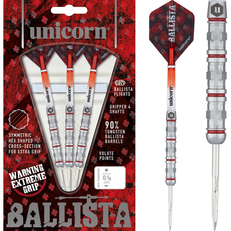 *Unicorn Ballista Darts – Style 4 – Steel Tip – Extreme Hex Grip 22g