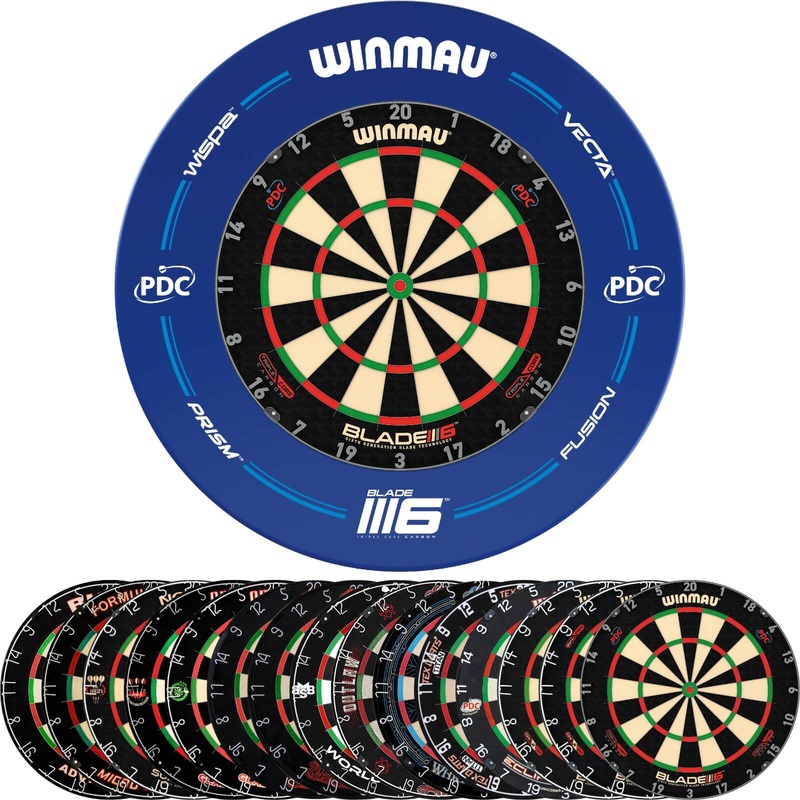 Winmau – Blue PDC Blade 6 Dartboard Surround & Dartboard Bundle – Choose Your Board Bulls NL – Advantage 501