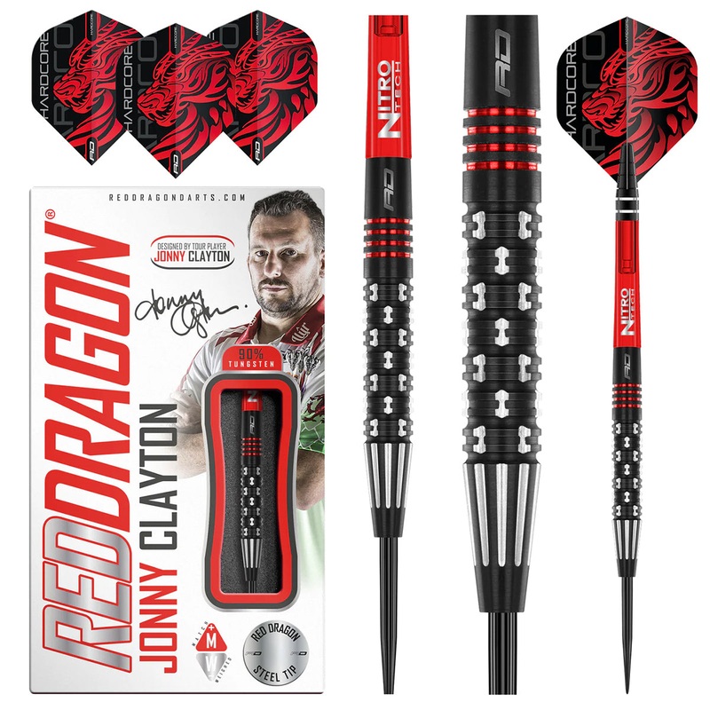 Jonny Clayton Premier League SE 90% Tungsten Steel Tip Darts by Red Dragon 22 Gram