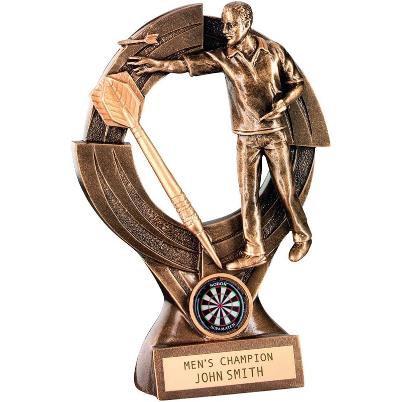 Mens Dart Player Figurine Throwing Dart – Resin Award – Large Default Title