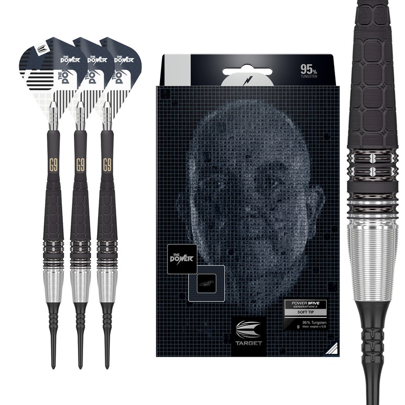Phil Taylor Power Gen 9 95% Tungsten Soft Tip Darts by Target 18 Gram