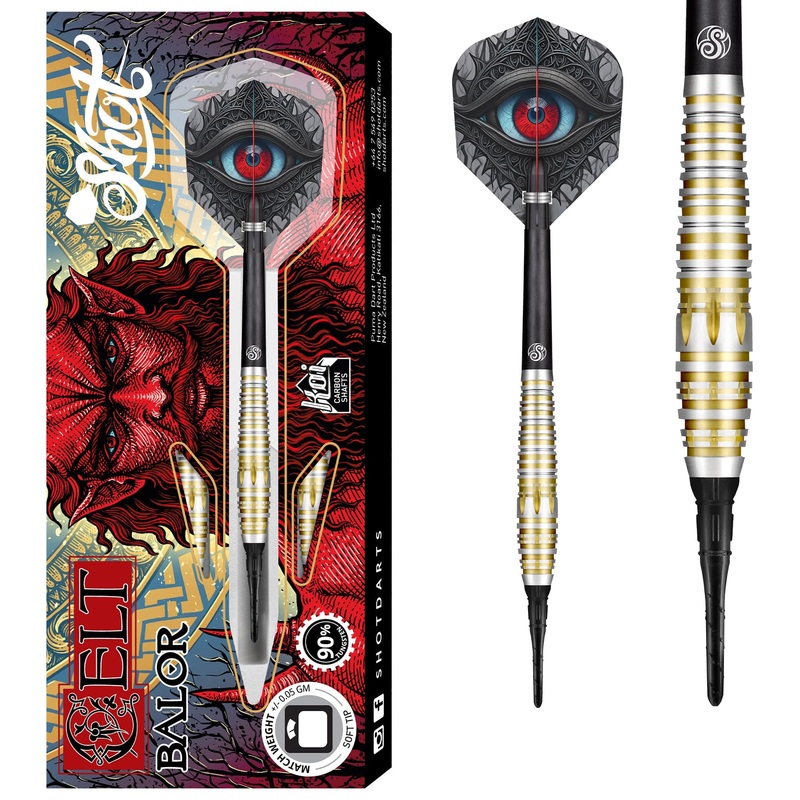 Shot Celt Darts – Soft Tip – 90% Tungsten – Balor – 20g