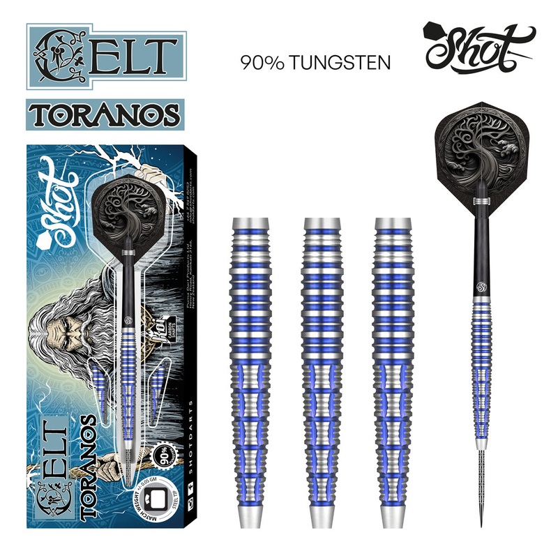 Shot Celt Toranos Steel Tip Dart Set – 90% Tungsten 26gm