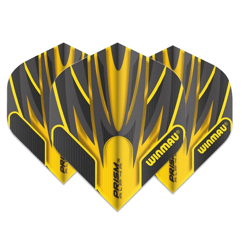 Winmau Prism Alpha Dart Flights 100 micron Standard Yellow / Black Yellow / Black
