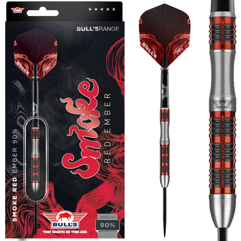 Bull’s NL Smoke Red Ember 90% Tungsten 18 gram Soft Tip Dart Set