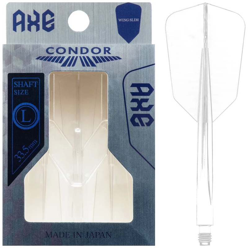 CONDOR AXE DART FLIGHT SYSTEM FLIGHTS – WING SLIM – LONG – CLEAR