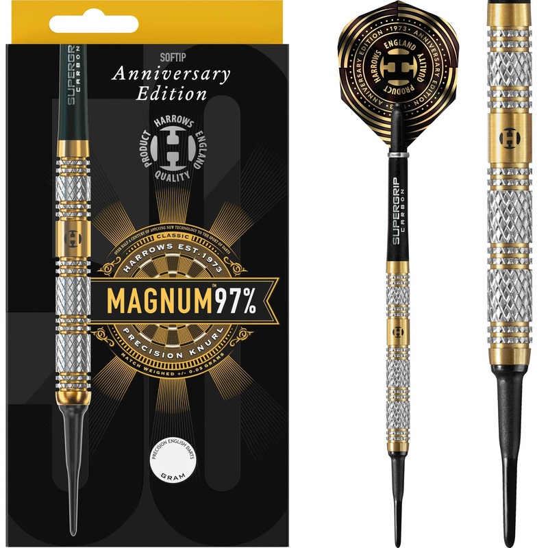 Harrows Magnum Darts – Soft Tip – 97% – Anniversary Edition – Gold Titanium 18g