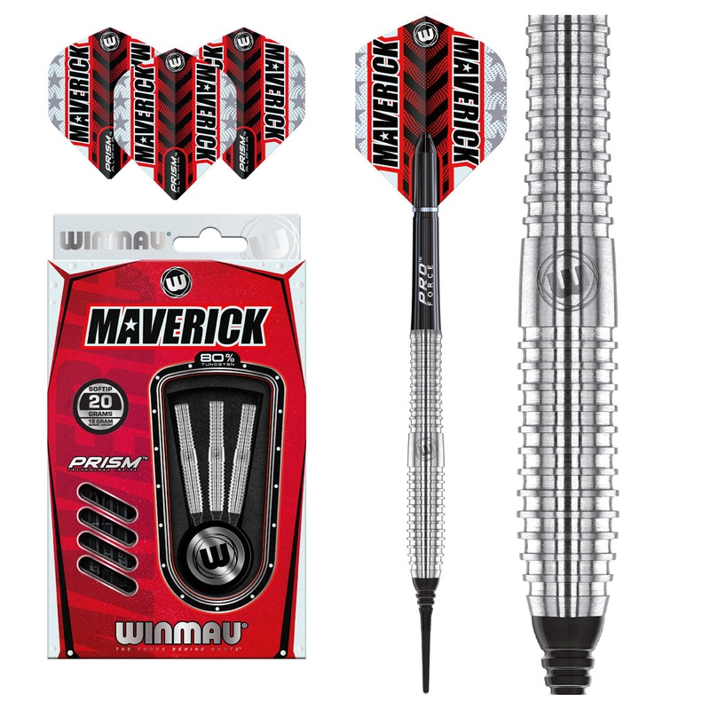 Maverick 80% Tungsten Soft Tip Darts by Winmau 20 Gram