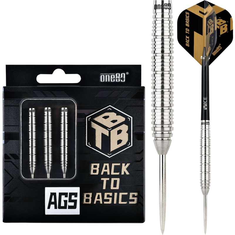 One80 Back To Basic Darts – Steel Tip – AGS – Natural – Ringed 23g
