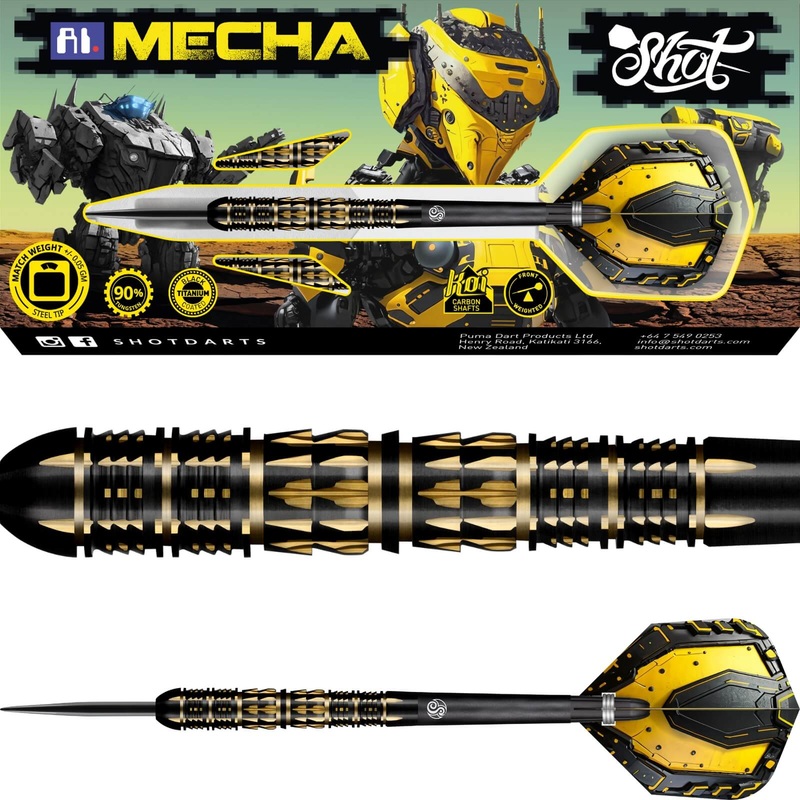 Shot – AI Mecha Darts – Steel Tip – 90% Tungsten – 22g 23g 24g 25g 22 grams
